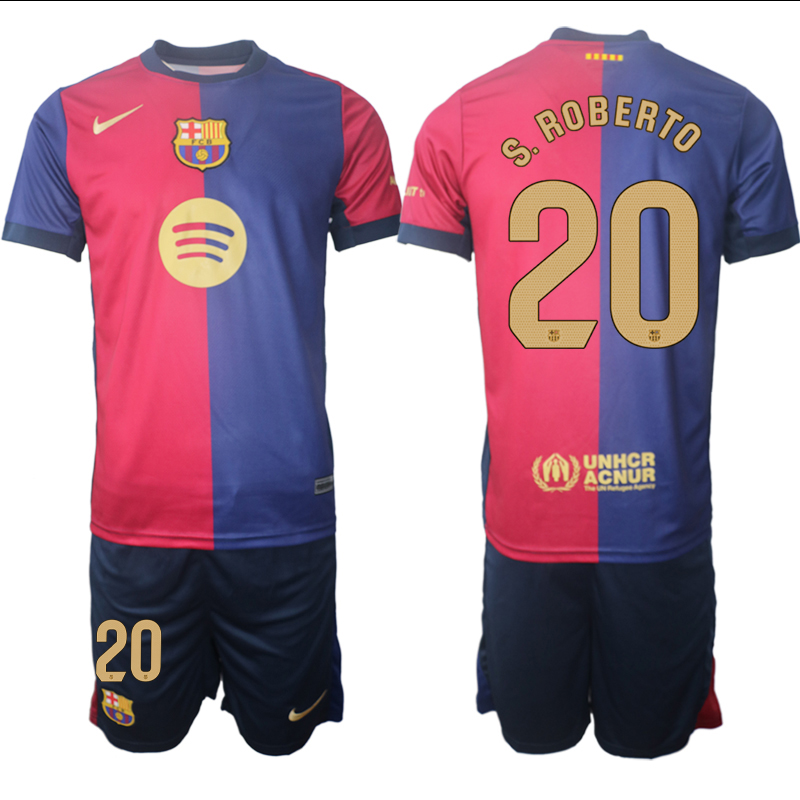 Men 2024-2025 Club Barcelona home Red blue #20 Soccer Jersey->barcelona jersey->Soccer Club Jersey